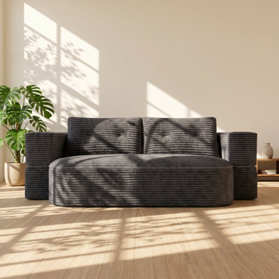 Shenhui 78.7" W x 41.73" D x 36.6" H Corduroy 2-Drawer Convertible Sleeper Sofa Bed