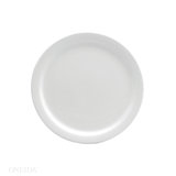 Cream White Ware Coupe Plates, 5 1/2", by Buffalo