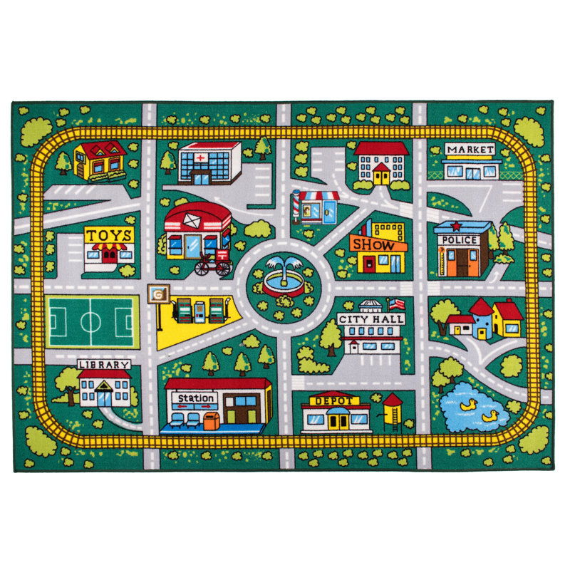 Tapis vert antidérapant Jeroma, Rectangle 3 pi 3 po x 4 pi 7 po
