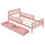 Lit plateforme simple en bois rose avec garde-corps et fonction de rangement-1182333796-1182333801