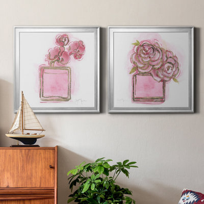 Golden Perfume I - ensemble de 2 reproductions d'art sur toile