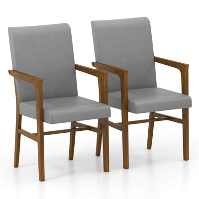 Ensemble de 2 chaises d'appoint rembourrées Mid-Century
