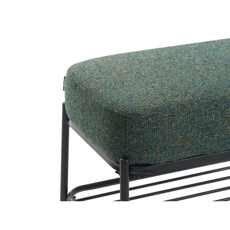 Shoe Bench Allishia Fabric, Green