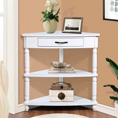 Table de coin 33,8 po Milk White