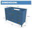 Meuble-lavabo de salle de bain de 122 cm (48 po) avec portes à fermeture amortie et 9 tiroirs, de couleur bleue.