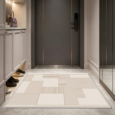 Tapis à rayures verticales de 1 pièce, élégant tapis décoratif polyvalent, facile à nettoyer et à entretenir, meuble idéal pour la chambre à coucher, le salon, le couloir, le vestibule, le dortoir et le bureau afin de rafraîchir l'ambiance intérieure de votre maison