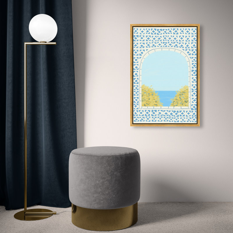 Mediterranean Window II Print by Oliver Gal, 16"H x 11"W, Gold Floater Frame