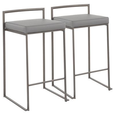 Brieon Upholstered Counter Stool with Metal Frame