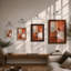 Shapes in Harmony Mid-Century - Framed Print-163722281-163722280