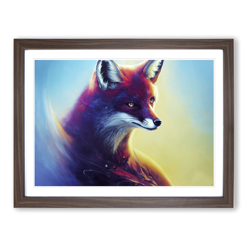 Great Fox - Print, 25cm H x 34cm W, Walnut