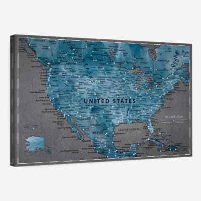 Push Pin USA Milstead On Dark Grey