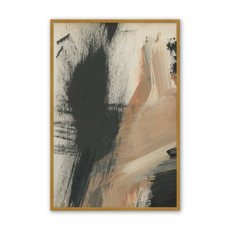 Burnt Ochre Echoes I Print dans un cadre, Cadre d'angle ouvert en or poli, H 17,25 po x l 13,25 po