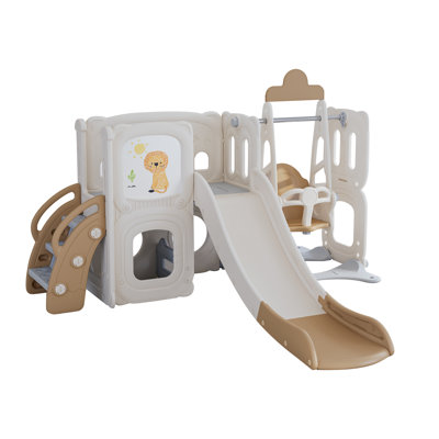 Ikkle 5 in 1 Kids Toddler Slide and Swing Set, Toddlers Playground Climber Slide Playset -  SW000081AAD