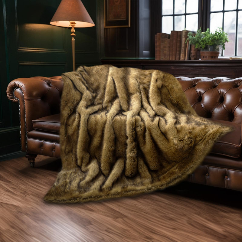 Asriel Throw Blanket, W130 x L150cm, Light Brown
