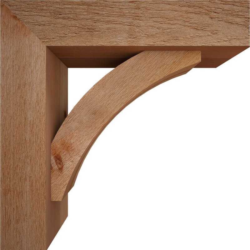 Thorton Block Bracket with Offset Brace, 22 x 22, 6"W Western Red Cedar (Rough Sawn)