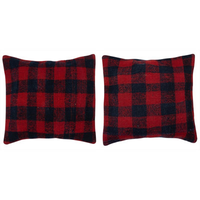20 po x 20 po ENSEMBLE DE 2 - Housses de coussin Kilim tissées à la main. Coussins rétro. Coussins décoratifs turcs. Une paire de housses de coussin en dentelle