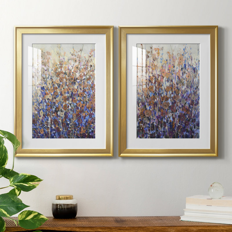«Fall Wildflowers I», reproduction encadrée de qualité supérieure, prête à être accrochée, Cadre doré