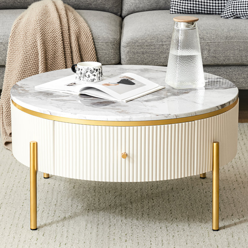 Table basse moderne avec 2 grands tiroirs de rangement Modern