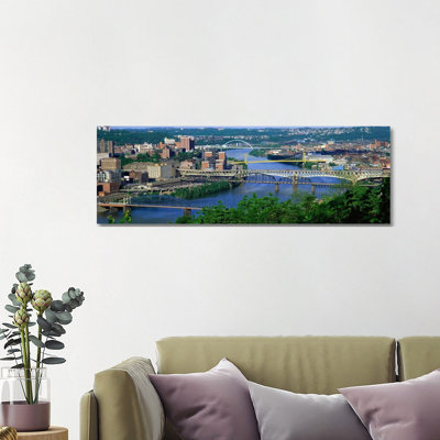 Monongahela River Pittsburgh PA USA by Panoramic Images - Wrapped Canvas Panoramic Print