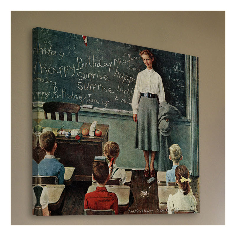 Happy Birthday, Miss Jones by Norman Rockwell - Wrapped Canvas Print, 46 cm H x 46 cm W
