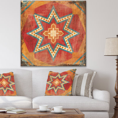 «Moroccan Orange Tiles Collage I», reproduction d'art sur toile tendue