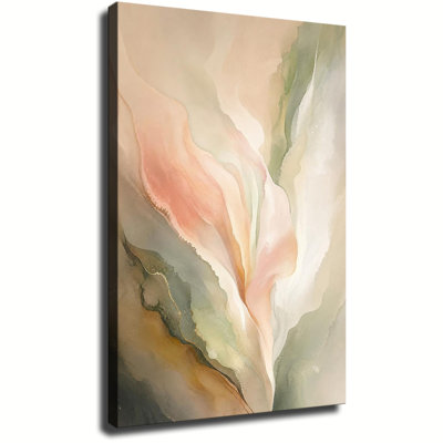 Art mural vertical sur toile abstraite Wabi Sabi
