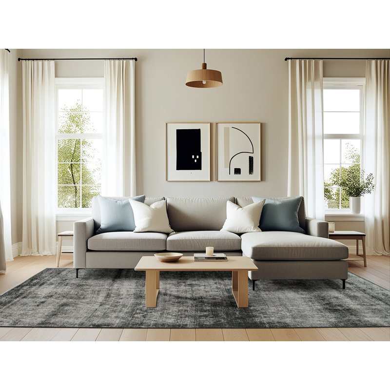 Tapis décoratif multicolore à motif abstrait, Rectangle 6 pi x 9 pi