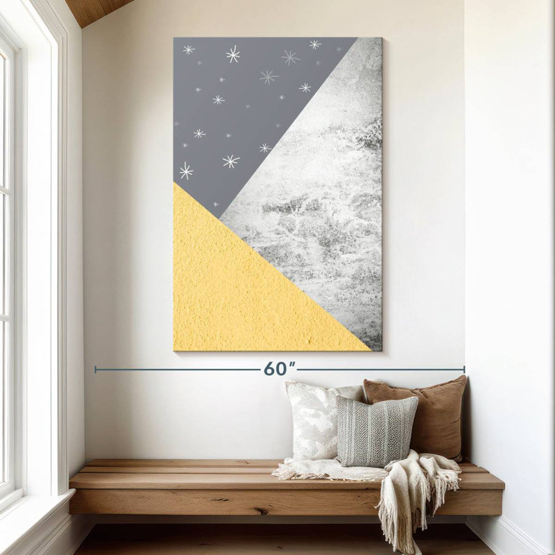 Avery Yellow Grey Mountains I, 51" H x 34" W