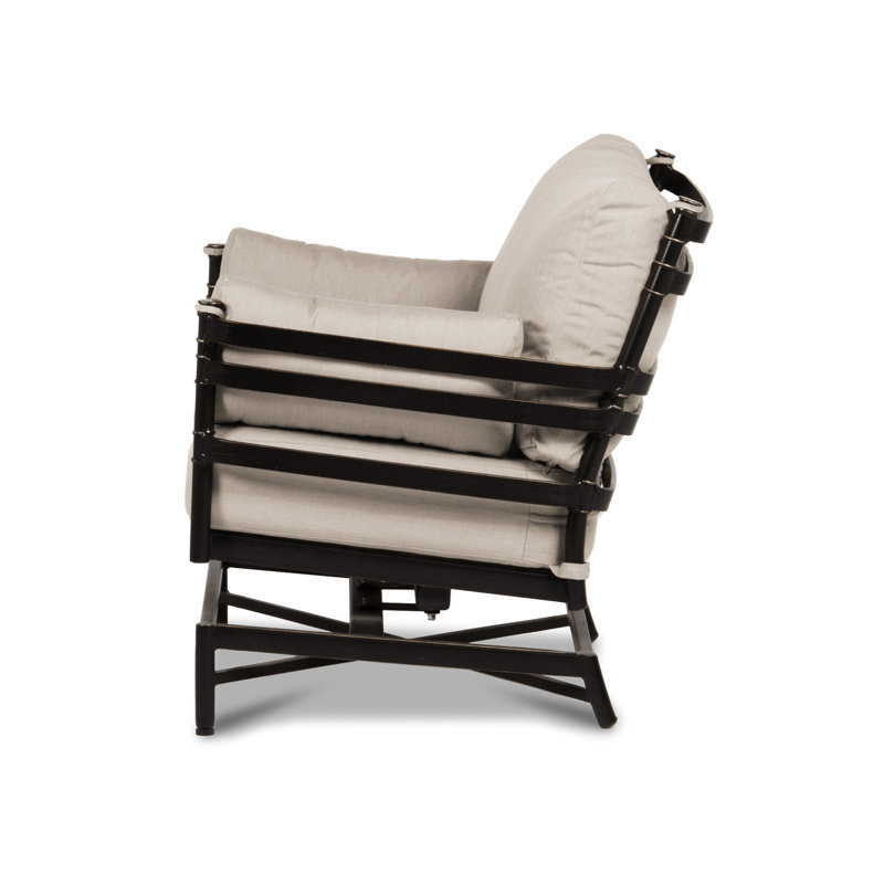 Lancaster Outdoor Ottoman, Cast Ash Sunbrella® Plainweave