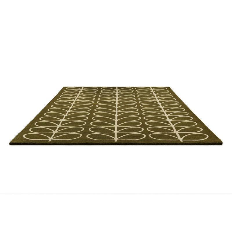 Hand Tufted Wool Abstract Area Rug in Olive, Rectangle 8'2" x 11'6"
