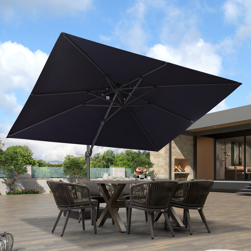 274cm X 365cm Rectangular Cantilever Parasol, Navy Blue