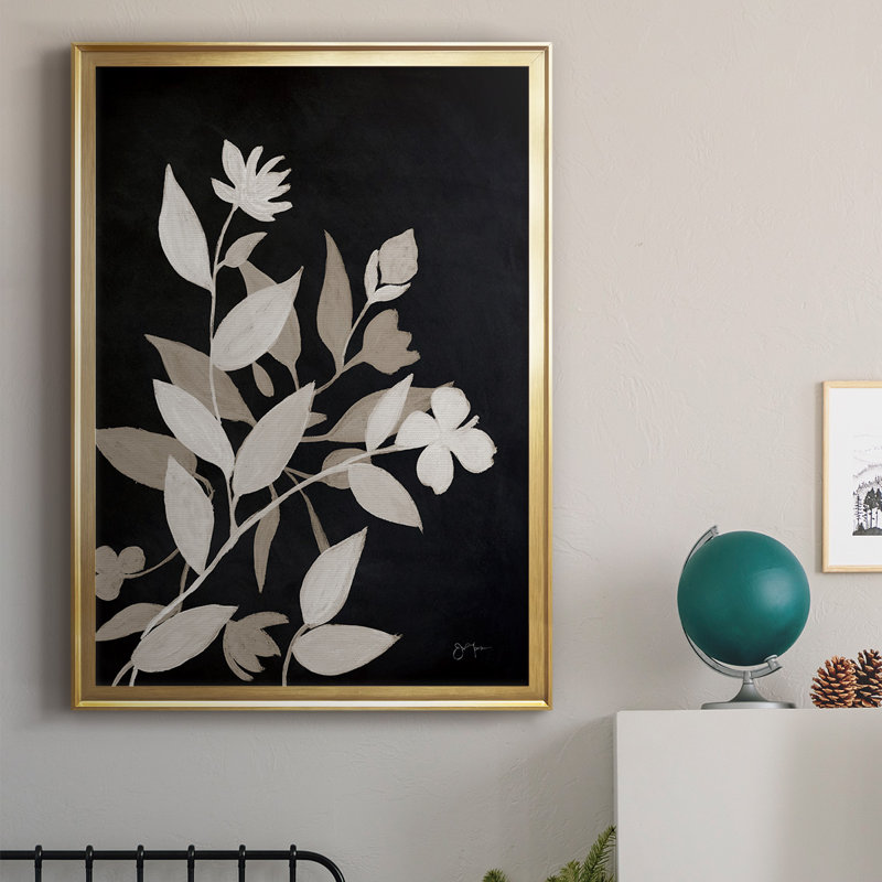 " Midnight Silhouette I ", 24.5" H x 18.5" W x 1" D, Gold
