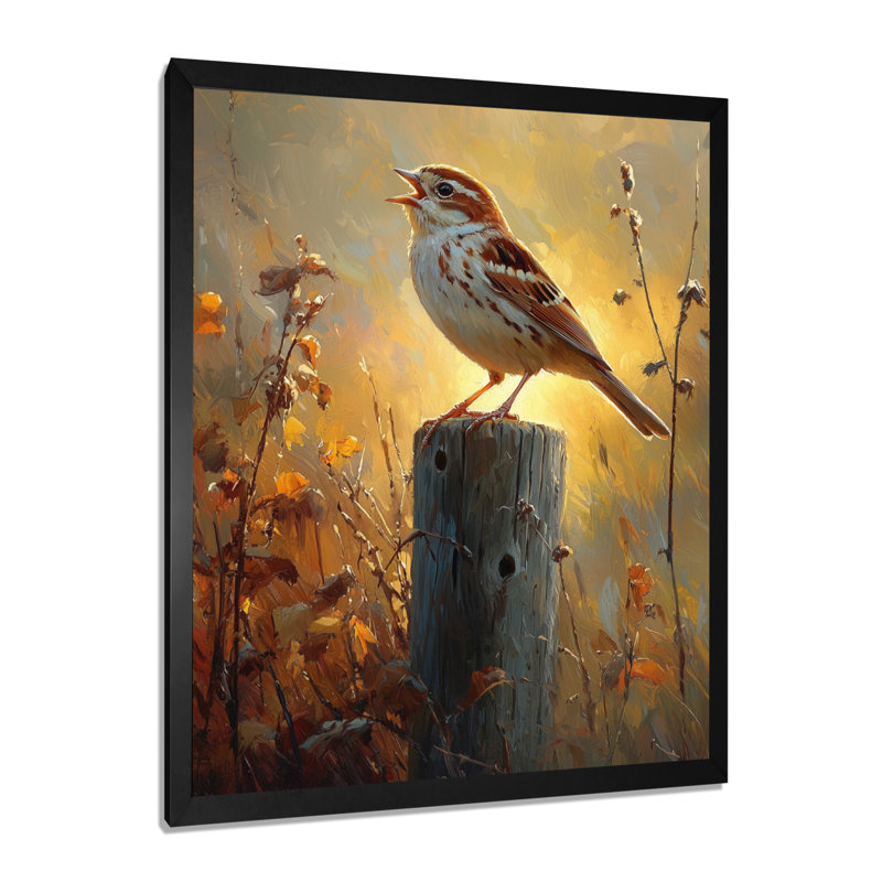 Somer - Animaux, art mural, salon, Noir, noir, noir, noir, H 20 po x l 12 po, Picture Framed