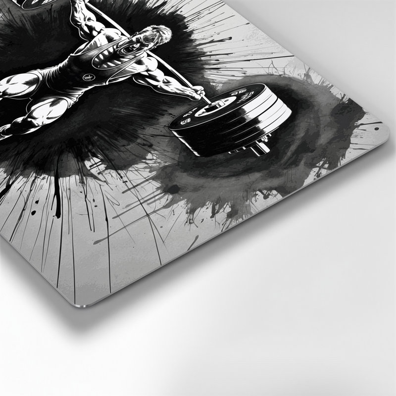 Art mural en métal vert sport haltérophile, 20" H x 30" W