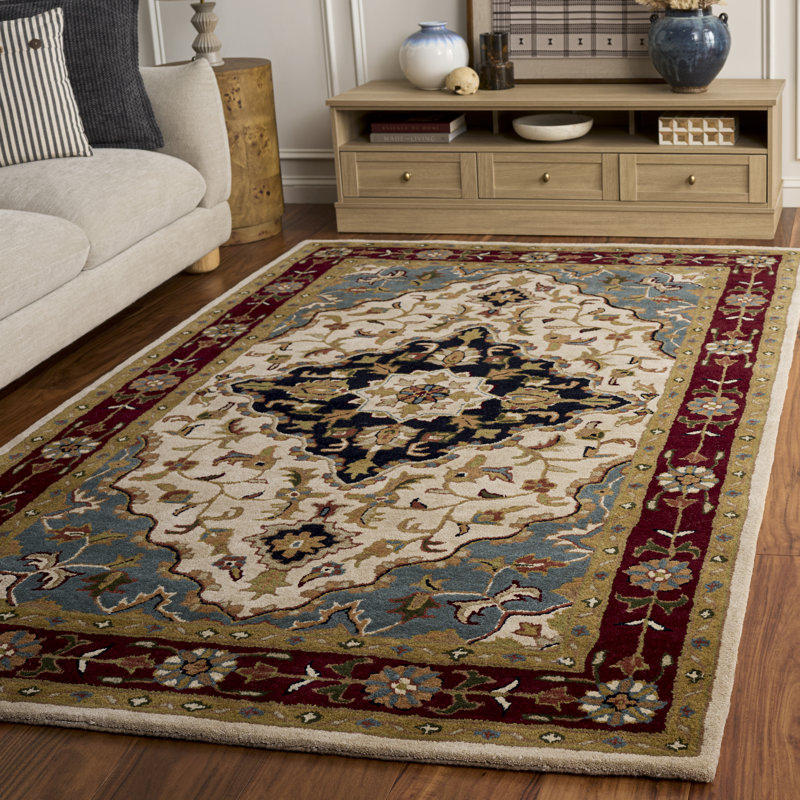 Tapis oriental en laine touffeté à la main Balthrop, Rectangle 5 pi x 8 pi