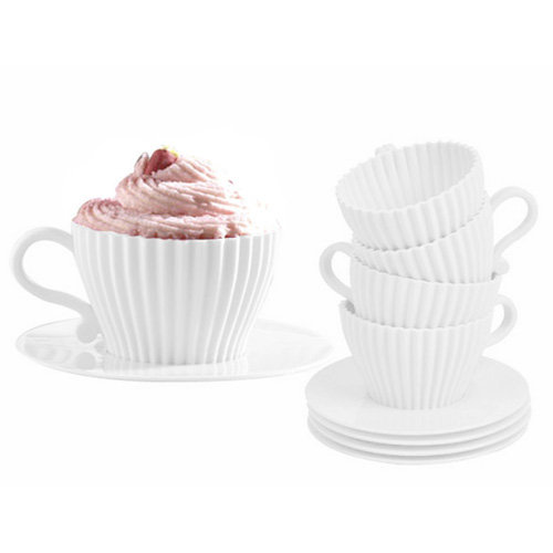 Ensemble 4 pièces de poêle petits gâteaux avec soucoupe vandue corporation