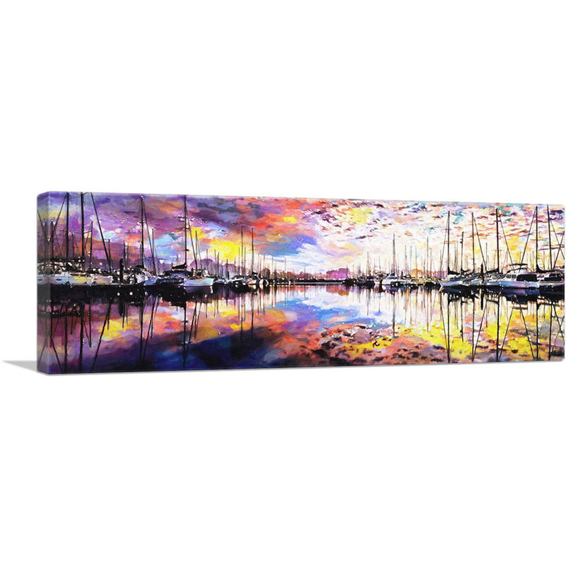 Pontiac coloré, impression de peinture sur toile panoramique, H 16 po x l 48 po x 1,5 po