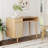 Modern Desk With Storage, Natural Rattan Table With Square Webbing And Gold Accent Knobs, Natural Brown