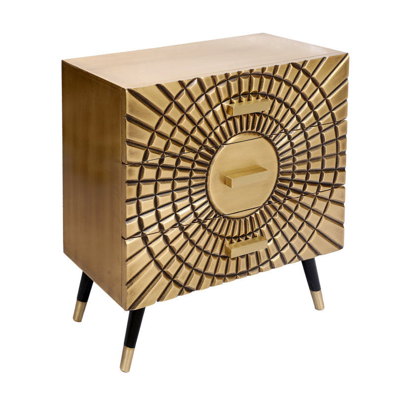 Fevronia 3 Drawer Brass Chest