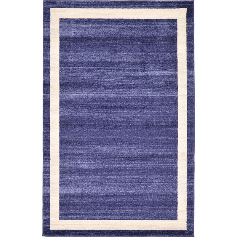 Tapis décoratif géométrique bleu dédemona, Rectangle 3 pi 3 po x 5 pi 3 po