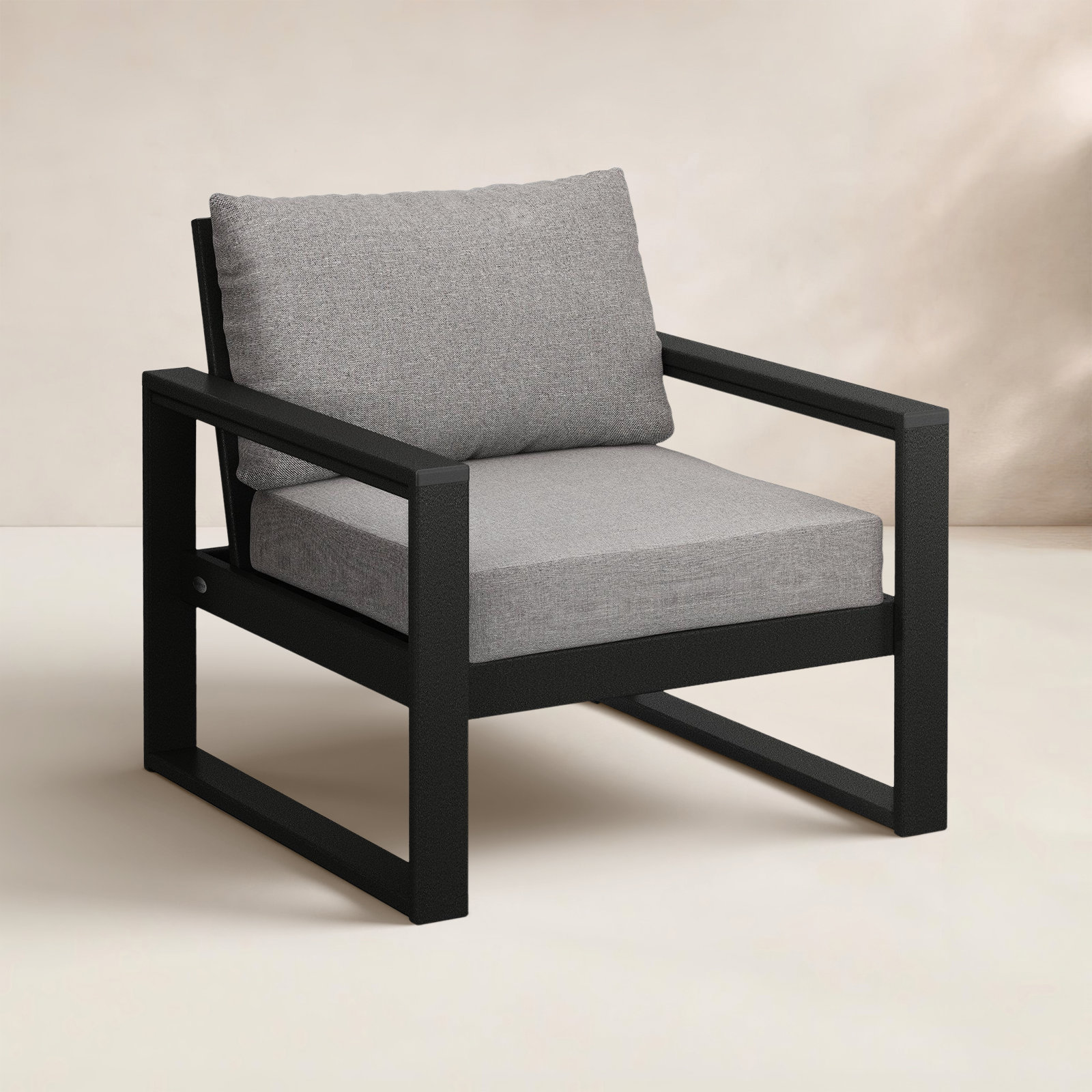 Edge Patio Lounge Chair, Granite/Black