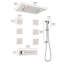 Système de douche thermostatique à 5 fonctions avec douchette à main, 6 jets corporels, lumière DEL et barre coulissante-134316362