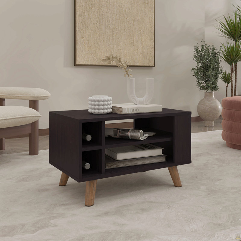 Table basse, 4 tablettes, 4 pieds