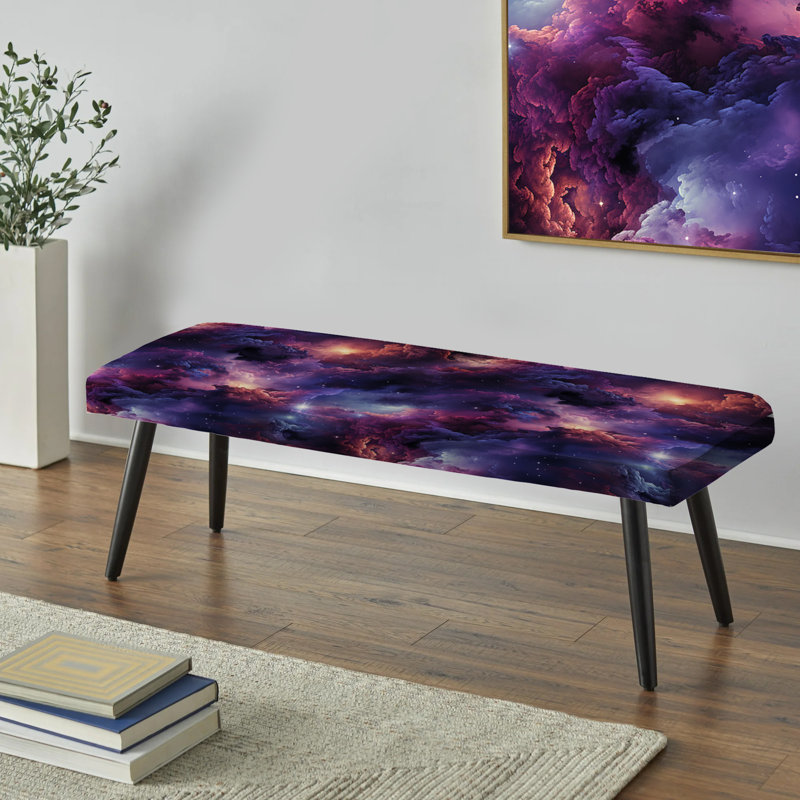 Enchanted Nebula Moody Patterns - Banc rembourré noir abstrait