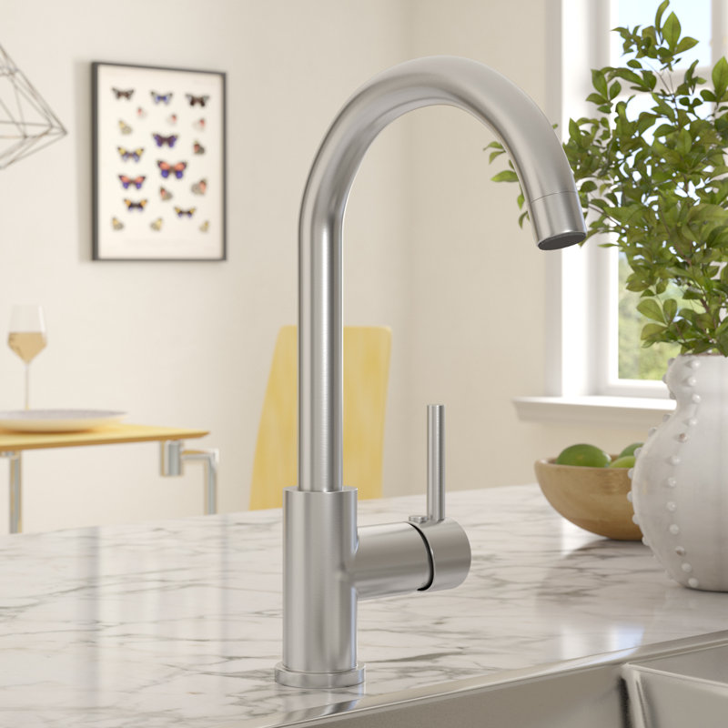 Envoy Single Lever Monobloc Tap, Brushed Steel