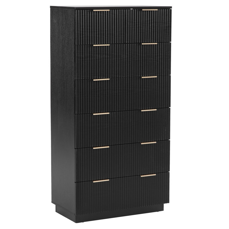 Commodes 7 tiroirs pour chambre à coucher, Noir
