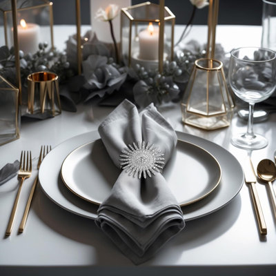 Elegant Silver Crystal Napkin Rings Set of 6 for Christmas Table Decor and Holiday Dining Accent