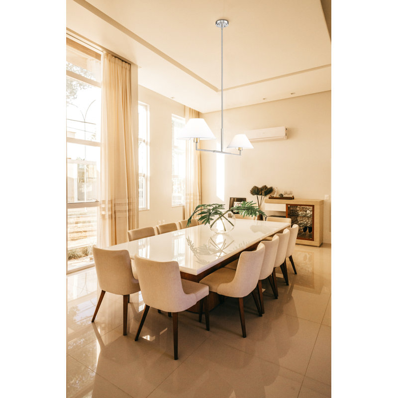 Lustre à 2 lumières avec abat-jour Ryckman, Nickel brossé