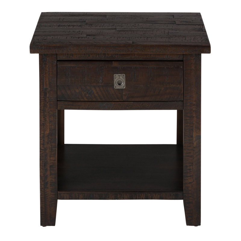 Zytavion Solid Wood End Table with Storage