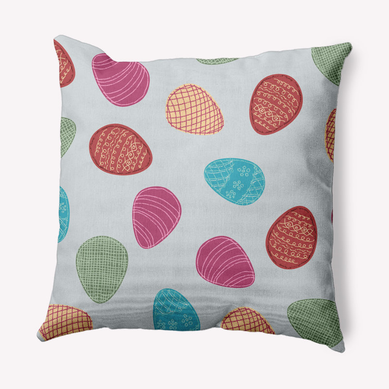 Egg Hunt Easter Decorative Square Pillow Cover & Insert, Etched Glass Gray, 26" x 26"
